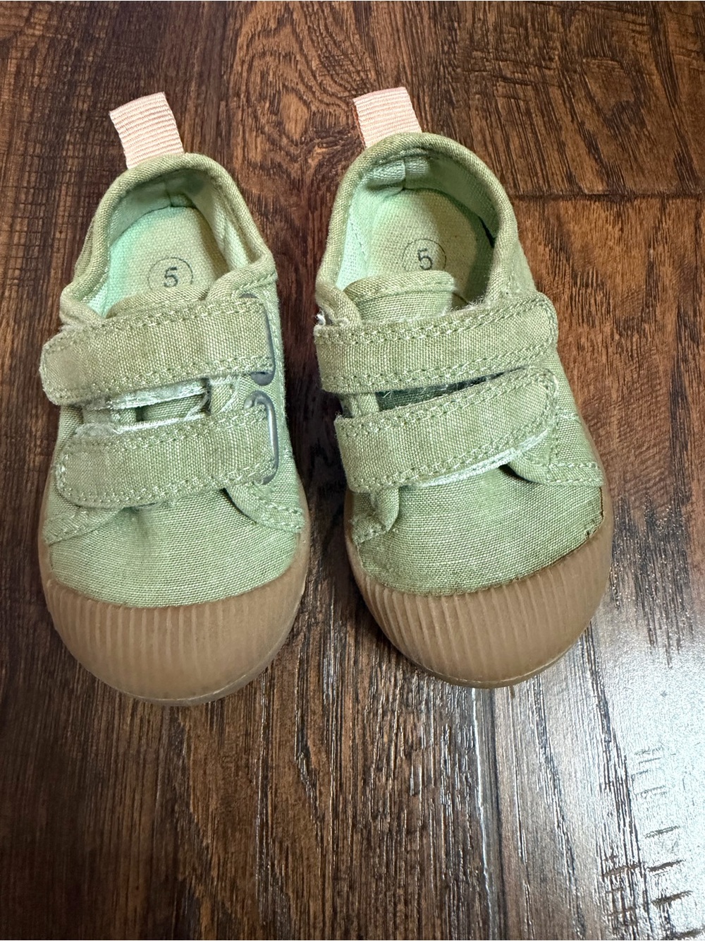 Unisex Light Green Canvas Sneakers with Brown Rubber Toes